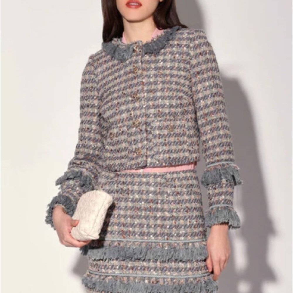 Walter Baker Gray and Pink Skirt Set